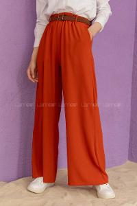 Modalamelif Kemerli Salaş Pantolon Kiremit