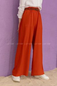 Modalamelif Kemerli Salaş Pantolon Kiremit