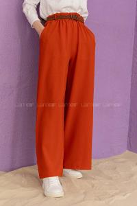 Modalamelif Kemerli Salaş Pantolon Kiremit