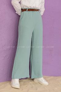 Modalamelif Kemerli Salaş Pantolon Mint Yeşili