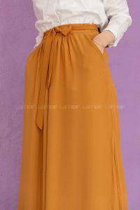 Modalamelif Kuşaklı Salaş Pantolon Hardal Sarısı
