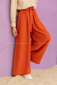 Modalamelif Kuşaklı Salaş Pantolon Kiremit