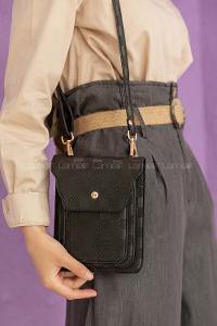 Modalamelif  Messenger Dama Desen Çanta Siyah