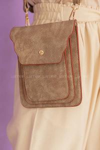 Modalamelif  Messenger Model Çanta Vizonrengi