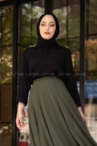 Modalamelif Ponpon Gömlek Siyah