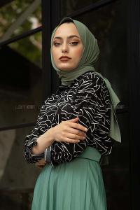 Modalamelif Soyut Desen Gömlek Siyah