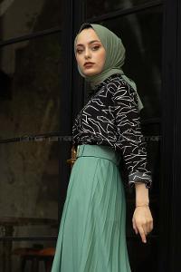 Modalamelif Soyut Desen Gömlek Siyah