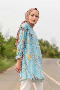 Modalamelif Animal Desen Gömlek Gömlek Bebe Mavisi