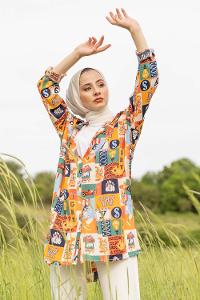 Modalamelif Good Baskılı Gömlek Yeşil