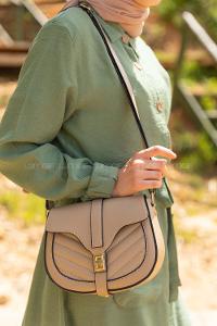 Modalamelif Toka Detaylı Çapraz Çanta Vizonrengi