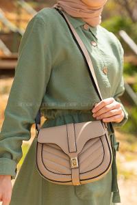 Modalamelif Toka Detaylı Çapraz Çanta Vizonrengi