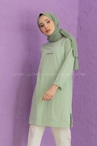 Modalamelif A Better Baskılı Yırtmaçlı Sweatshirt Çağla