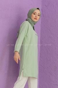 Modalamelif A Better Baskılı Yırtmaçlı Sweatshirt Çağla