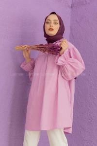 Modalamelif Dakron Büzgülü Gömlek Lila