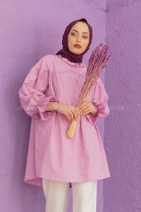 Modalamelif Dakron Büzgülü Gömlek Lila