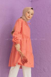 Modalamelif Yaka Bağlamalı Tunik Gül