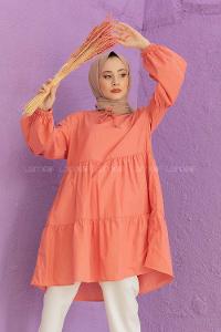 Modalamelif Yaka Bağlamalı Tunik Gül