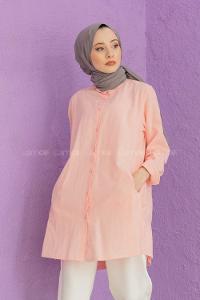 Modalamelif Gizli Cepli Gömlek Pudra