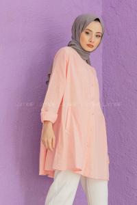 Modalamelif Gizli Cepli Gömlek Pudra