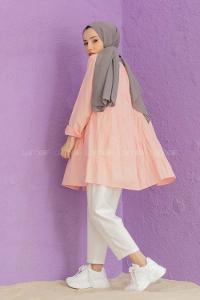 Modalamelif Gizli Cepli Gömlek Pudra