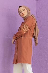 Modalamelif Kol Şeritli Kot Ceket Gül