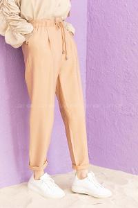 Modalamelif Bel Bağlamalı Duble Pantolon Camel