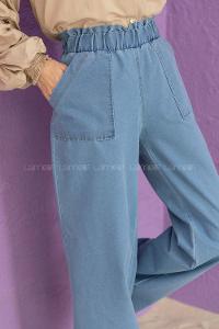 Modalamelif Beli Lastikli Pantolon Açık Mavi