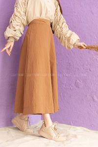 Modalamelif Bol Paça Etek Pantolon Camel