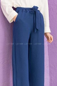Modalamelif Kuşaklı Ayrobin Pantolon İndigo