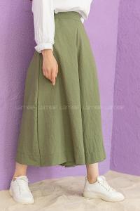 Modalamelif Bol Paça Etek Pantolon Haki