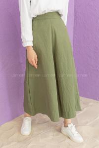 Modalamelif Bol Paça Etek Pantolon Haki