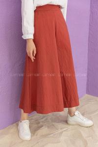 Modalamelif Bol Paça Etek Pantolon Kiremit