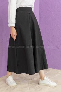 Modalamelif Bol Paça Etek Pantolon Siyah