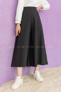 Modalamelif Bol Paça Etek Pantolon Siyah