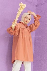 Modalamelif Dakron Büzgülü Gömlek Gül