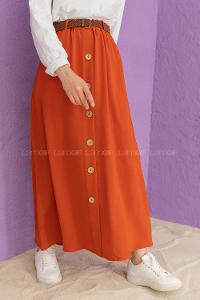 Modalamelif Hasır Kemerli Ayrobin  Etek Kiremit