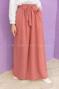 Modalamelif Kuşaklı Salaş Pantolon Gül