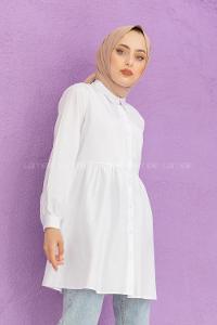 Modalamelif Tek Cepli Robalı Tunik Beyaz