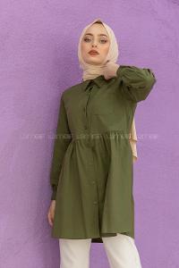 Modalamelif Tek Cepli Robalı Tunik Haki