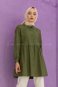 Modalamelif Tek Cepli Robalı Tunik Haki