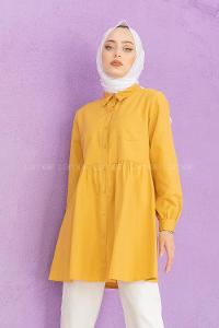 Modalamelif Cepli Robalı Tunik Hardal Sarısı