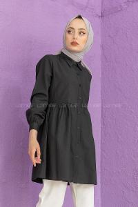 Modalamelif Tek Cepli Robalı Tunik Siyah