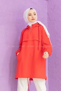 Modalamelif Kanguru Cepli Tunik Kırmızı