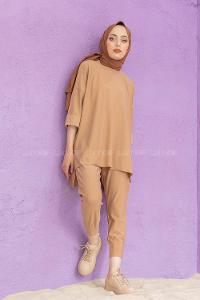 Modalamelif Düşük Kol İkili Takım Camel