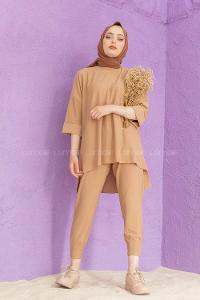 Modalamelif Düşük Kol İkili Takım Camel