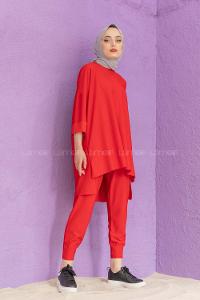 Modalamelif Düşük Kol İkili Takım Kırmızı