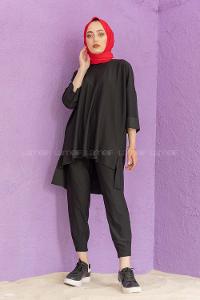 Modalamelif Düşük Kol İkili Takım Siyah