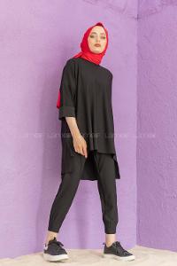 Modalamelif Düşük Kol İkili Takım Siyah