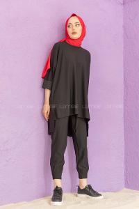 Modalamelif Düşük Kol İkili Takım Siyah