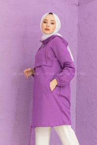 Modalamelif Kanguru Cepli Tunik Mor